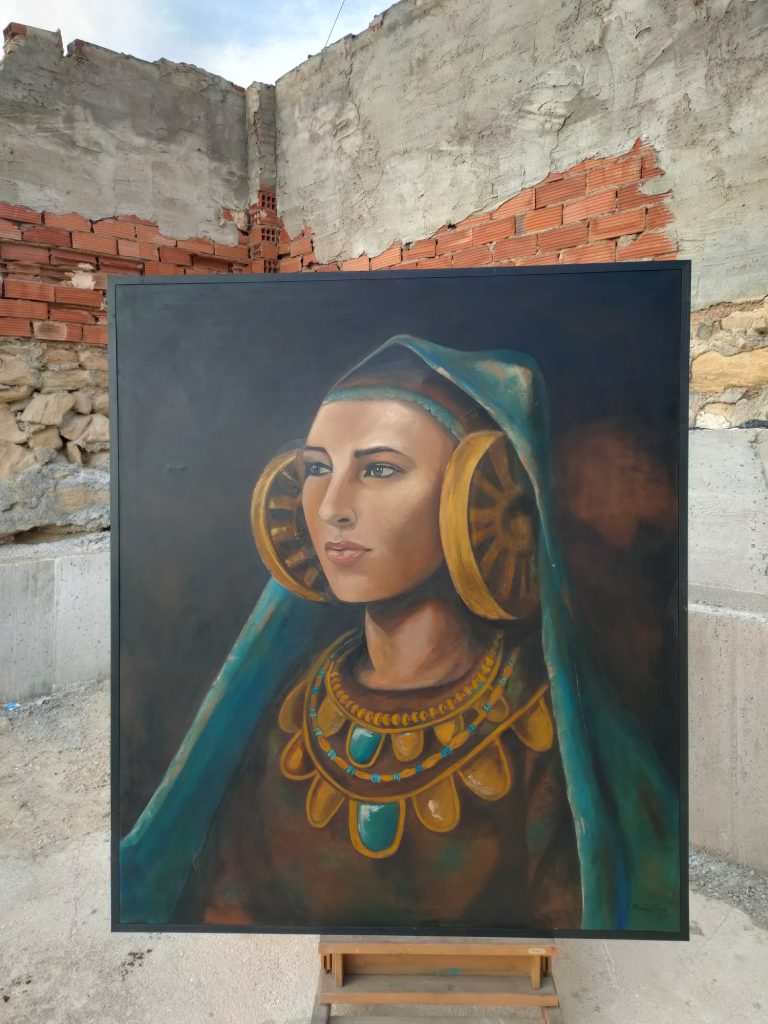 Dama Cabezo Lucero, 2025 Dama Cabezo Lucero, Guardamar, Arqueología, escultura ibera, iberos, contestanos, dama, pintura, oleo, colección, museo, arte, historia