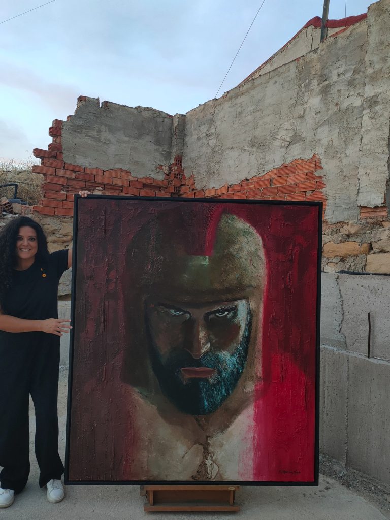 INVENCIBLE, 2024 cuadro, retrato, guerrero, ibero, celtibero, historia, lucha, oleo, pintura, museo, galería, venta online, raquelmartinezvicedo