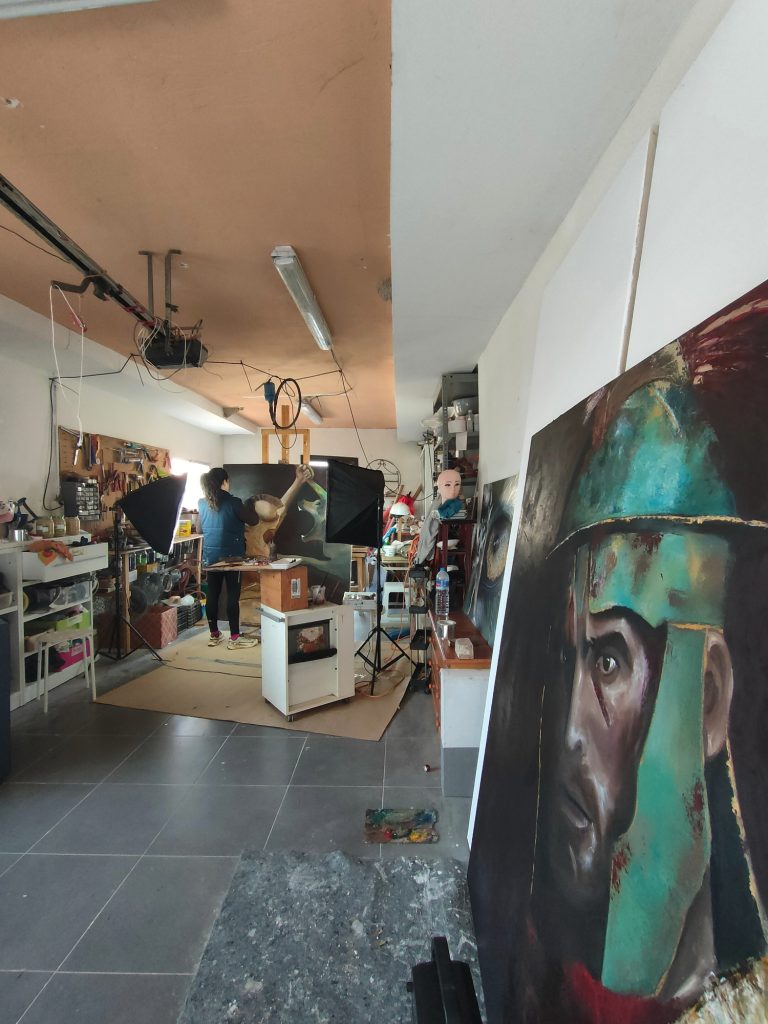 EL MAL JUICIO DEL MERCENARIO, 2024 cuadro, retrato, guerrero, ibero, celtibero, historia, lucha, oleo, pintura, museo, galería, venta online, raquelmartinezvicedo