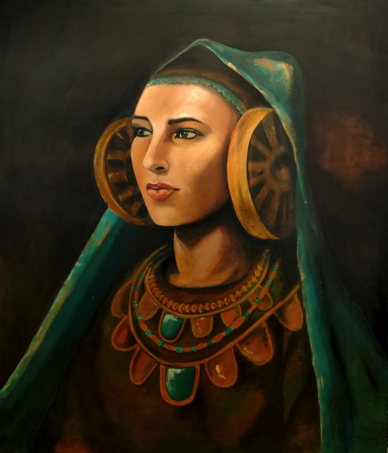 Dama Cabezo Lucero, 2025 Dama Cabezo Lucero, Guardamar, Arqueología, escultura ibera, iberos, contestanos, dama, pintura, oleo, colección, museo, arte, historia