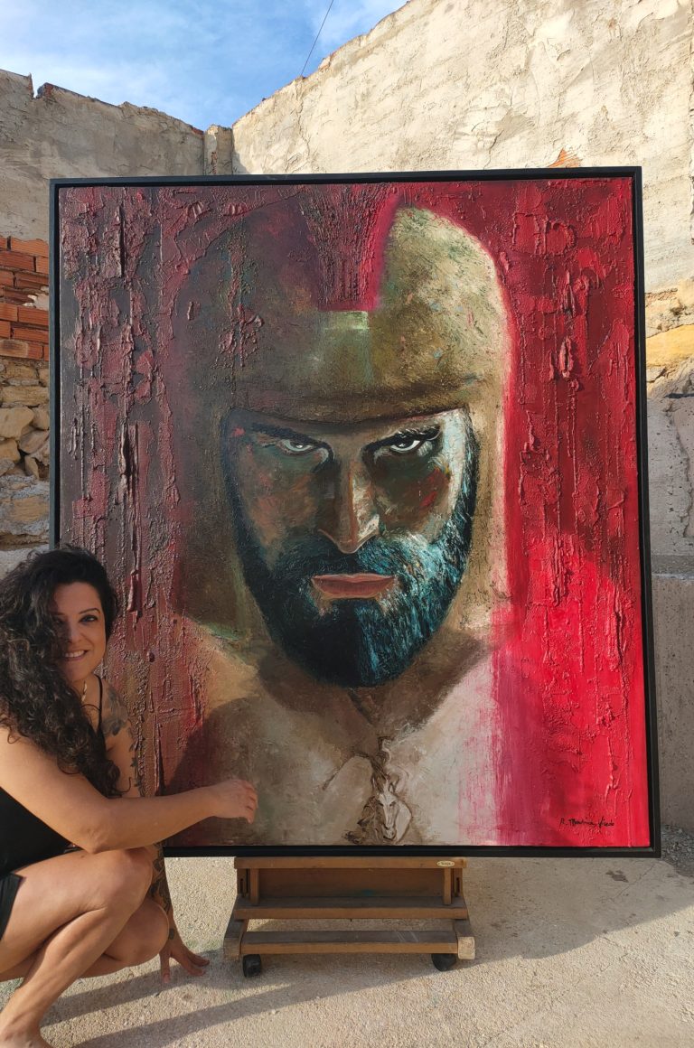 INVENCIBLE, 2024 cuadro, retrato, guerrero, ibero, celtibero, historia, lucha, oleo, pintura, museo, galería, venta online, raquelmartinezvicedo