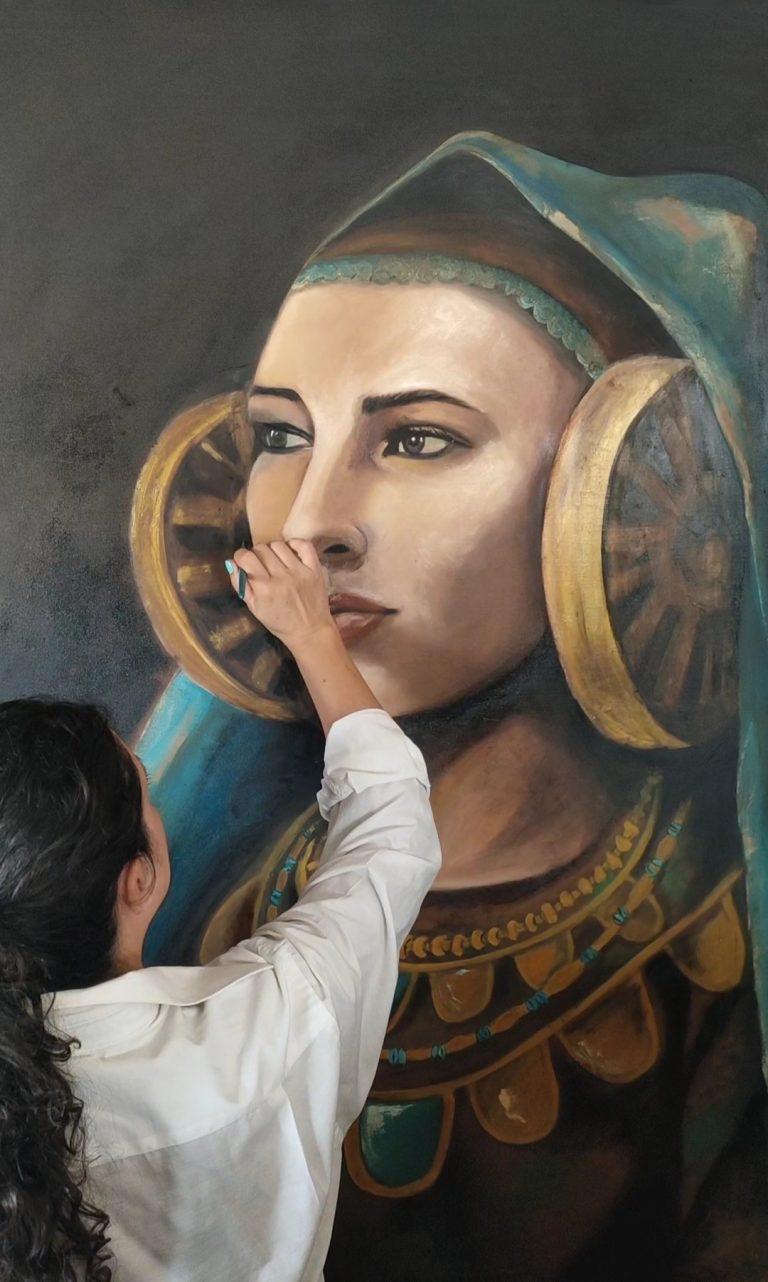 Dama Cabezo Lucero, 2025 Dama Cabezo Lucero, Guardamar, Arqueología, escultura ibera, iberos, contestanos, dama, pintura, oleo, colección, museo, arte, historia