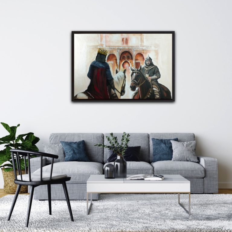 El último Sultán de Al-Andalús, 2025 Pintura óleo, historia de España, guerra, Reino de Granada, Isabel y Fernando, Llaves, Boabdil el chico, museo, Cuadro, historiador