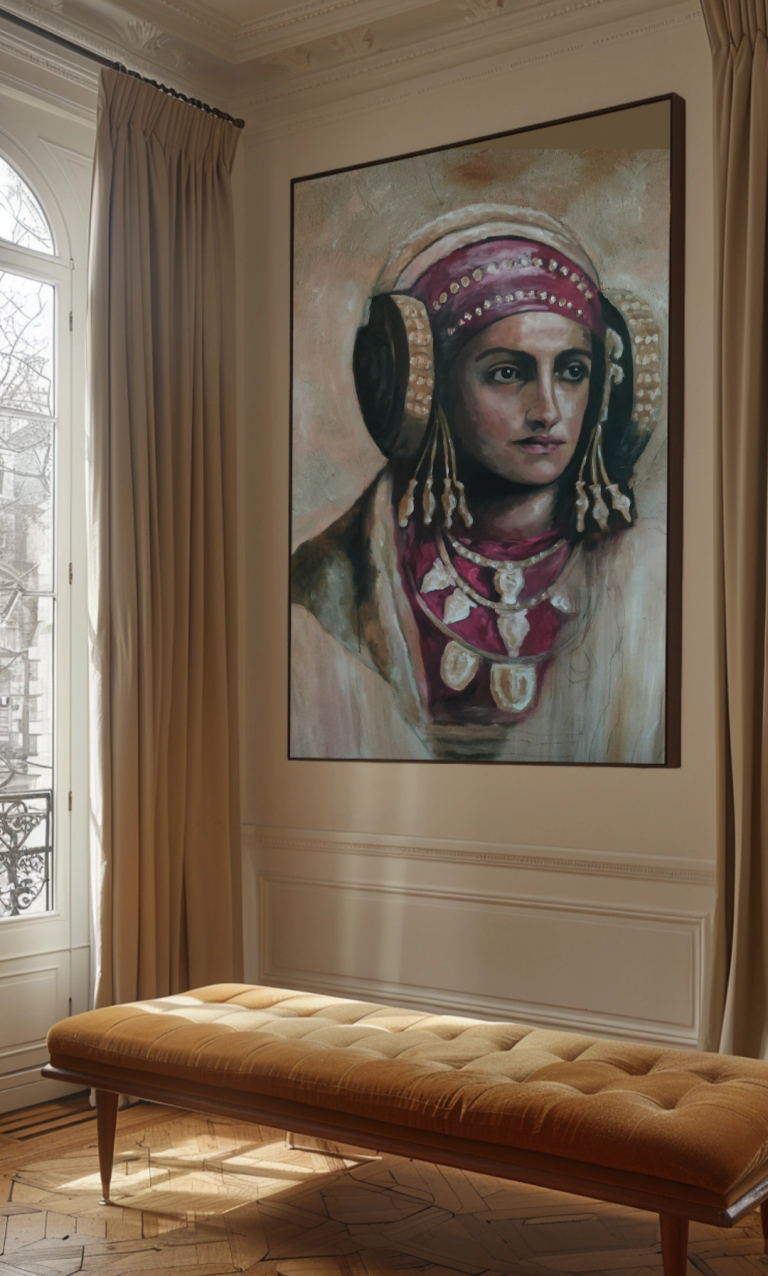 DAMA DE ELCHE, 2025 Retrato dama de elche oleo cuadro pintura grandes dimensiones, galeria