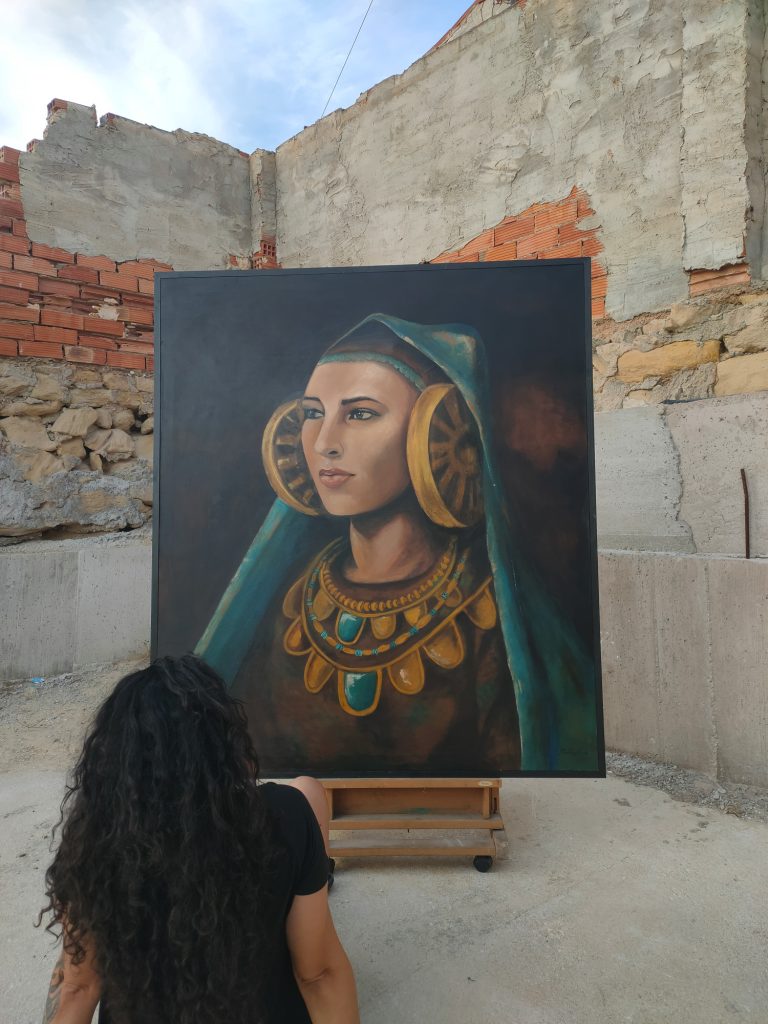 Dama Cabezo Lucero, 2025 Dama Cabezo Lucero, Guardamar, Arqueología, escultura ibera, iberos, contestanos, dama, pintura, oleo, colección, museo, arte, historia